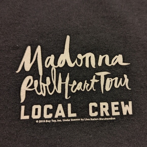 Madonna Rebel Heart Tour Local Crew T-shirt Size XL - Picture 3 of 5
